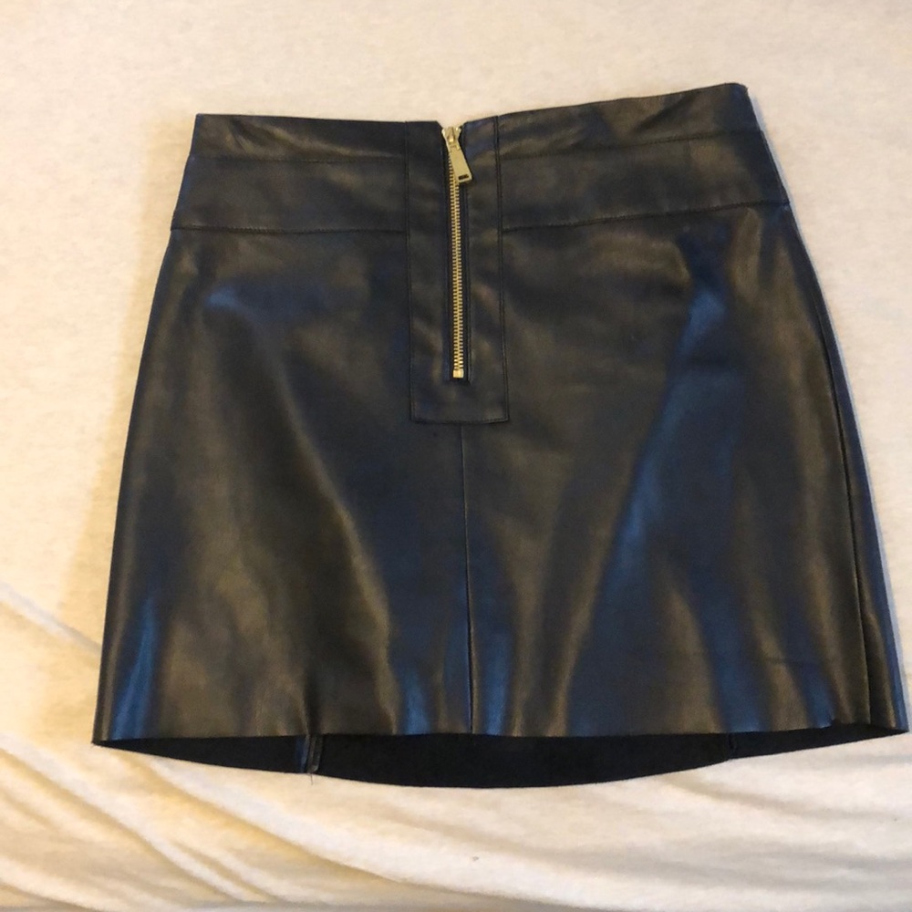Size size black pleather mini skirt from express